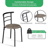 Yaheetech 3 Piece Dining Table Set, Kitchen Table & Chair Sets for 2, Compact Bistro Table Set with Steel Legs, Built-in Wine Rack for Small Space, Apartment, Breakfast Nook, Drift Brown Yaheetech