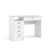 Tvilum Walden Desk with 5 Drawers, White Tvilum
