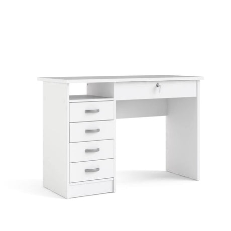 Tvilum Walden Desk with 5 Drawers, White Tvilum