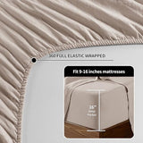 100% Pure Linen Sheet Set Luxury Natural Linen Sheets 4pcs King Size, Breathable Bedding Set Deep Pocket Up to 16" Softens with Every Wash, Relaxed Texture (Linen King) REDASW