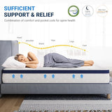 Avenco King Mattress, 14 Inch King Mattresses in a Box, Hybrid King Size Mattresses with Comfort Foam and Pocket Coils for Pressure Relief & Motion Isolation Avenco