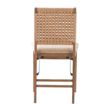 Linon Bennett Natural Folding Chair with Woven Rope Back and Linen Upholstered Seat Set of 2 Linon