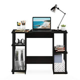 Furinno JAYA Desk, 38.4" Wide Gaming Desk, Computer Study Desk, Office Desk with Side Shelves, Open Storage, for Home Office, Bedroom, Dorm, Study Room, Espresso Furinno
