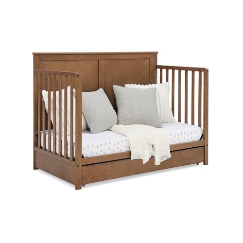 Delta Children Simmons Kids Logan 6-in-1 Convertible Crib with Underdrawer - Greenguard Gold Certified, Chestnut