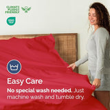 Full Size Flat Sheet - Hotel Quality Top Flat Bed Sheet Only - Ultra-Soft, Comfy, Breathable & Cooling - Fade & Wrinkle Free - Easy-Care, Stain & Shrink Resistant Bedding - Easy-Fit & Oeko-Tex - Red CGK Unlimited