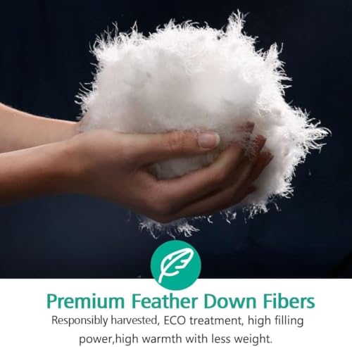 APSMILE Lightweight All-Season Down Feather Fibers Comforter Queen/Full Duvet Insert for Hot Sleepers/Warm Weather- Ultra-Soft High Fill-Power Hotel Collection Comforter, Thin Light Warmth(90"x90") APSMILE