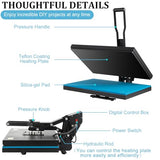 SmarketBuy Heat Press Machine 16x20 Inch, High Pressure Clamshell Heat Press 1700W, Large Heat Press Digital Control Heat Transfer Machine for T Shirts, Garments, Canvas Bag, Pillowcase SmarketBuy