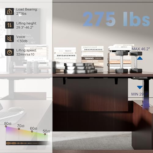 ALFA BUSINESS 100.4'' U Shaped Executive Standing Desk with Pre-Assembled Frame & Lockable Cabinets, Height Adjustable Desk Dual-Motor Sit-Stand Workstation for Corporate & Home Office (Espresso-U) ALFA BUSINESS