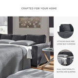 Signature Design by Ashley Altari Urban Left-Arm Facing 2-Piece Sleeper Sectional with Chaise, Loose Seat Cushions, 2 Throw Pillows and Bi-Fold Memory Foam Mattress, Full, Gray Signature Design by Ashley