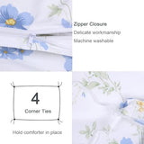 YINFUNG Blue Floral Cotton Duvet Cover Set Full White Yellow Flower Wildflower Cottage Botanical Summer French Country Girls Women Spring All Season Duvet Cover Zipper Aesthetic Bedding Set YINFUNG
