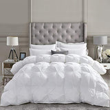 Luxurious All-Season Goose Down Feather Fiber Comforter Super King Size Duvet Insert (120x120), Exquisite Pinch Pleat Design- White, Premium Baffle Box, 100% Egyptian Cotton Cover, 85 oz. Fill Weight EGYPTIAN BEDDING