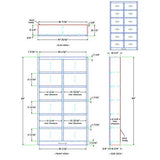 BOWERY HILL 84" Espresso Double Wide Wood Bookcase with 10 Adjustable Shelves BOWERY HILL