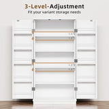 Shintenchi Kitchen Pantry Cabinet,5 - Layer Storage Cupboard with Adjustable Shelves for Organizing and Storing Food Items,47'' Versatile Buffet Sideboard for Kitchen, Bathroom and Laundry,White Shintenchi