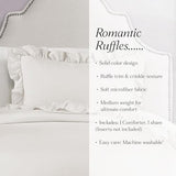 Lush Decor - Comforter Set, Soft Ruffled Bedding with Matching Sham, Cozy Essentials, Elegant Bedroom Decor (Reyna White, Twin XL) Lush Decor
