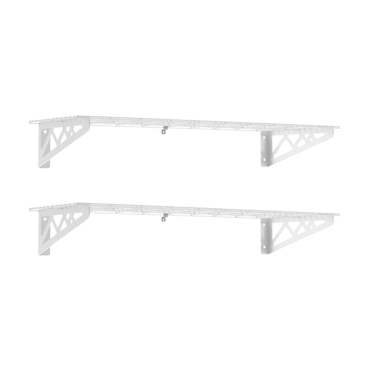 MonsterRax | Garage Wall Shelf Two-Pack White or Hammertone | Three Size Options | Includes Bike Hooks | 300lb Weight Capacity (White, 12''x36'') MR-WS1 12x36-W MonsterRAX Storage Solutions