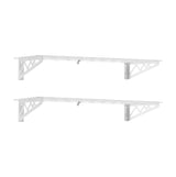 MonsterRax | Garage Wall Shelf Two-Pack White or Hammertone | Three Size Options | Includes Bike Hooks | 300lb Weight Capacity (White, 12''x36'') MR-WS1 12x36-W MonsterRAX Storage Solutions