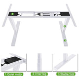 Fromann Dual Motor Standing Desk Frame 3 Tier Legs Sit Stand up Electric Height Adjustable Desk Base for Home and Office (White) Fromann