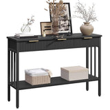 MAHANCRIS Console Table for Entryway, Entryway Table with Storage and Drawers, Narrow Long Sofa Table for Living Room, Hallway, Behind Couch, Corridor, Black and Gold CTHB5201 MAHANCRIS