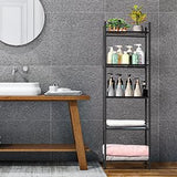 KANEODOT 5-Tier Storage Shelf Wire Bathroom Organizers, Heavy Duty Shelving Unit for Pantry Kitchen Bathroom Laundry Room Garage, Organization Home Corner Rack, Black KANEODOT