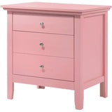 Glory Furniture Hammond 3 Drawer Nightstand in Pink Glory Furniture