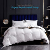 Cobnom® Luxury Organic Feather Down Comforter Full Size, All-Season Duvet Insert, Fluffy Fill-Power Down Feather Fibers Filled, 100% Cotton Cover, Medium Warm, 82x86 Inch, Ivory White Cobnom