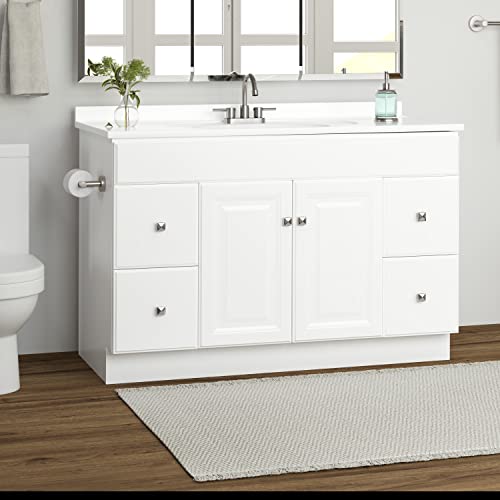 Design House Wyndham 48 Inch Bathroom Vanity, Ready to Assemble, Solid Wood, White, 597278 Design House