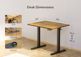 Claiks Electric Height Adjustable Stand Up Desk, 35x20 Inches Sit Stand Desk for Home Office, Rustic Brown Top/Black Frame Claiks