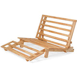 Nirvana FUTONS Queen Size Tri-Fold Wood Futon Sofa Bed Lounger Frame - (Space Saver, Natural Finish) Ideal for Small Spaces, RVs, and Dorm Furniture Nirvana Futons