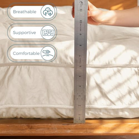 MAXYOYO 6" Futon Mattress Queen Size, Velvet Thick Futons Sofa Couch Bed, Floor Mattress for Adults, Shredded Foam Filling (Frame Not Included), Beige, 60x80 Inch MAXYOYO