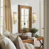 Homemory Wall Sconces Candle Holder Set of 2, Farmhouse Wooden Rustic Wall Decor for Living Room, Dining Room, Bedroom, Bathroom (White) Homemory