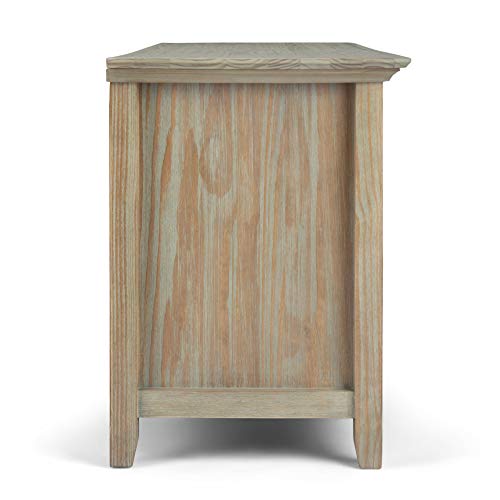 SIMPLIHOME Amherst SOLID WOOD 72 Inch Wide Transitional TV Media Stand in Distressed Grey for TVs up to 80 Inch, For the Living Room and SIMPLIHOME