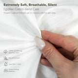 Cobnom® Hotel Luxury Feather Down Comforter Twin Size, Medium Warm All Season Duvet Insert, Silky Soft Egyptian Cotton Blend Cover, Ethically Sourced Feather & Down Filled, 68x90 Inch, White Cobnom