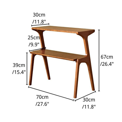 COZYMATIC Fadzai Solid Wood Console Table, Couch Table, Accent Sofa Table with Storage Shelf for Entryway, Hallway, Living Room, Bedroom, Office (Cherry) - WoodArtSupply