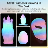Sovol 3D Printer Glow in The Dark Filament Multicolor Fast Change PLA 1kg (2.2 lbs) Spool 3D Printing Materials, Dimensional Accuracy +/- 0.03 mm, 1.75 mm, Glow Multicolored Sovol