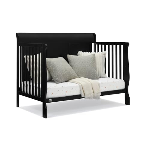 Delta Children Simmons Kids Carter 6-in-1 Convertible Crib - Greenguard Gold Certified, Black Ebony