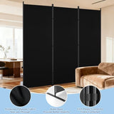 AKTOP Room Divider 3 Panel, Folding Fabric Wall Divider for Room Separation, Portable Room Partitions and Dividers 103"W x 70''H, Freestanding Privacy Screen for Office, Dorm, Studio, Classroom, Black AKTOP