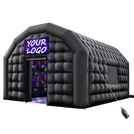 VEVOR Inflatable Nightclub, 16.4 x 13.1 x 12.5 ft Inflatable Party Tent with 680W Blower & Sandbag, Ventilated Blow up Night Club with 2 Windows, Air Cube House for Event Birthday Wedding Party VEVOR