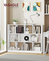 VASAGLE Custos Collection - Bookshelf, 3-Tier Bookcase, Book Shelf, Open Storage Shelf, 9.4 x 49.6 x 39.4 Inches, for Living Room, Home Office, Dining Room, Cloud White ULBC454W01 VASAGLE