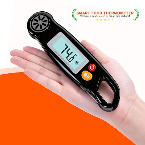 Antonki Meat Thermometer Digital - Instant Read Food Thermometer with Backlight for Cooking Grilling Baking Kitchen Candy BBQ Oil Liquid, Backlit Display, Battery Included