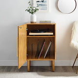 Crosley Furniture Everett Record Player Stand with Storage for Vinyl Records, Acorn Crosley Furniture