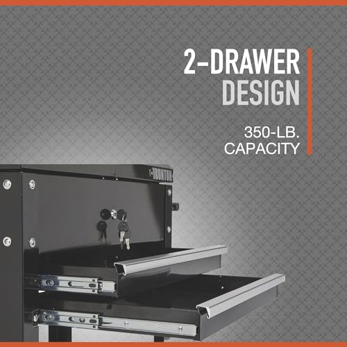 Ironton 28in. 2-Drawer Tool Cart - 30-1/2in.L x 14-1/2in.W x 33in.H, 350-Lb. Capacity Ironton