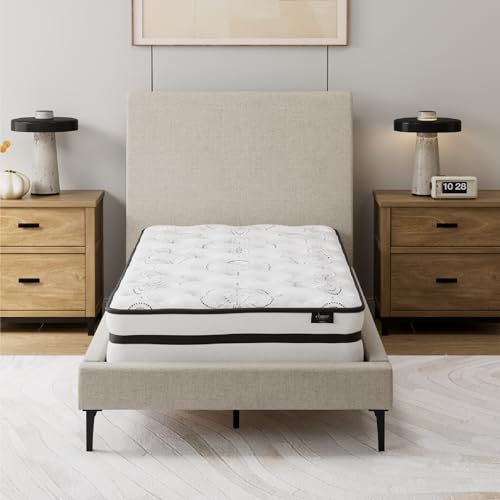 Signature Design by Ashley Full Size Chime 10 Inch Medium Firm Hybrid Mattress with Cooling Gel Memory Foam for Pressure Relief, Fiberglass Free, Mattress In A Box Signature Design by Ashley