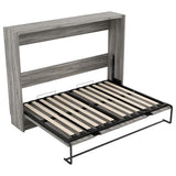 RuiSiSi Modern Metal Horizontal Murphy Bed, Full Size Lift Up Murphy Bed Cabinet, Hidden Wall Bed Foldable Horizontal Murphy Bed for Guest Room, Space Saving, Gray RuiSiSi
