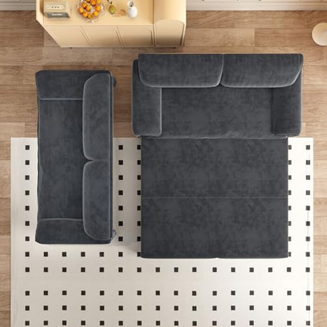 CAPCAEK 66'' Queen Pull Out Sofa Bed, 3 in 1 Convertible Sleeper Couch, Velvet Loveseat Futon Lounge Recliner with Thicked Cushions and Side Storage for Living Room, Apartment, Small Space CAPCAEK