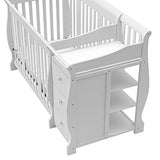 Storkcraft Portofino 5-in-1 Convertible Crib and Changer (White) – Changing-Table Combo with Drawer, Converts to Toddler Bed, Daybed Full-Size Storage Drawer Storkcraft