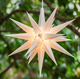 Elf Logic 21" Large Warm White LED Moravian Star - Hanging Outdoor Christmas Light - Use as Holiday Decoration, Porch Light, 3D Fixture, Advent Star, Wedding & Ballroom Venue Decor - Assembly Required Elf Logic