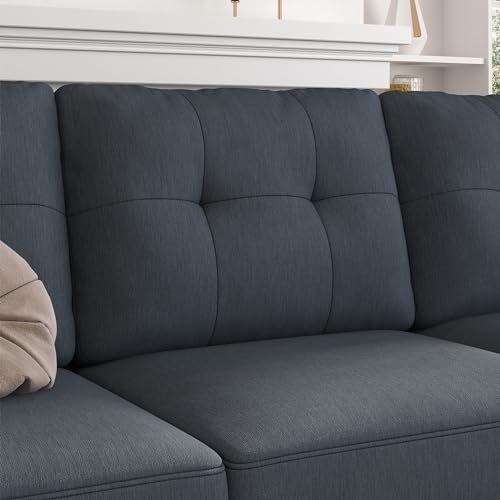 HONBAY Convertible Sectional Sofa L Shaped Couch Reversible Sectional for Small Apartment, Bluish Grey HONBAY