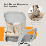Sweetcrispy Home Office Managerial Executive Chair, Ergonomic Mesh Adjustable Swivel Mid-Back Computer Desk Chair with Comfortable Lumbar Support, Comfy Arms for Bedroom,Study Sweetcrispy
