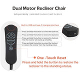 JIKFRIMA Power Lift Recliners Chairs for Elderly Adults Lay Flat Recliner with Heat & Massage, Wireless Charging Device, USB Ports, Cup Holder, Lumbar Pillow, 400Lbs（Velvet Fibric,Light Brown）