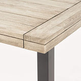 GDFStudio Outdoor Eight Seater Iron Dining Table, Light Gray and Black Finish GDFStudio